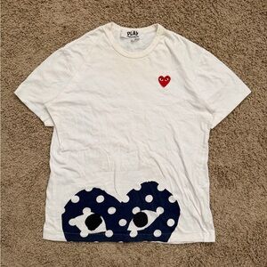 COMME DES GARCONS CDG Play T-Shirt Womens XL Half Heart Polka Dot AZ-T236